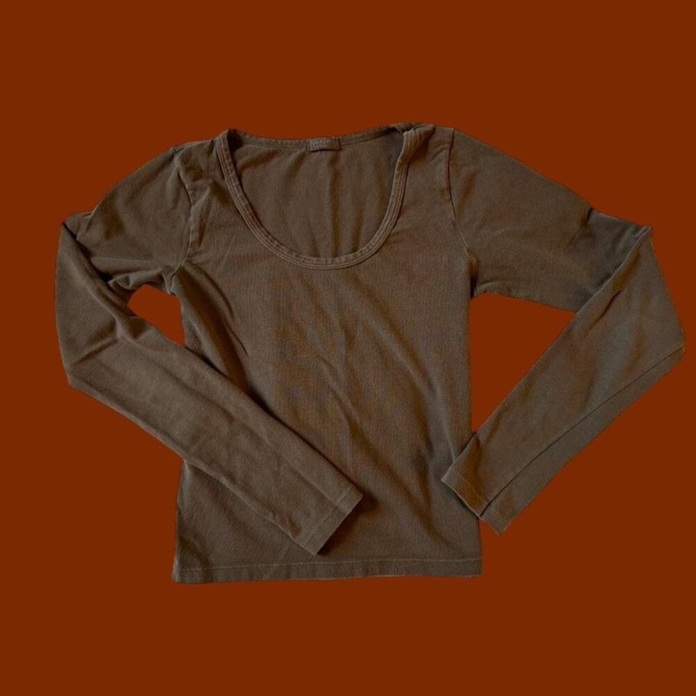 s vintage john galt brown long sleeve top, super comfy